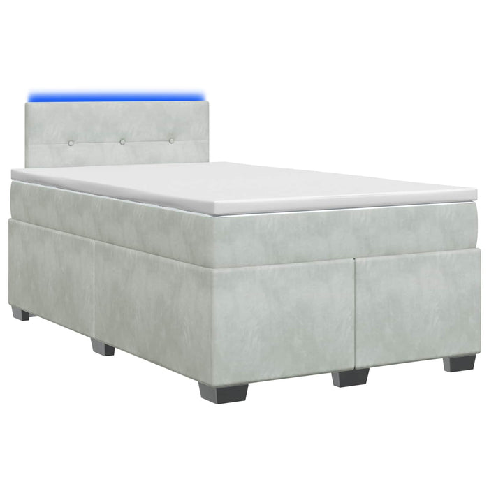 Pat box spring cu saltea și LED Gri deschis 120 x 190 cm - WALTI WALTI