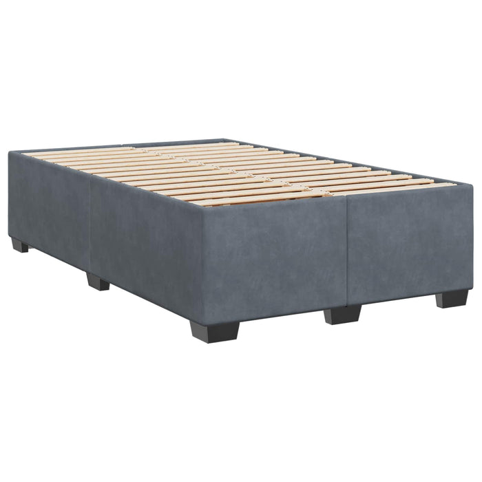 Pat box spring cu saltea și LED Gri închis 120 x 190 cm Catifea WALTI