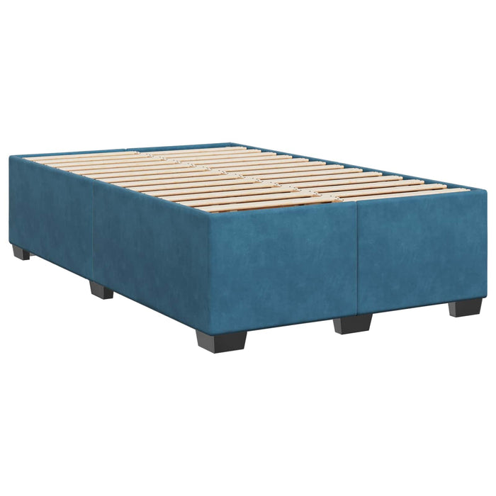 Pat box spring cu saltea și LED albastru 120 x 200 cm Catifea WALTI