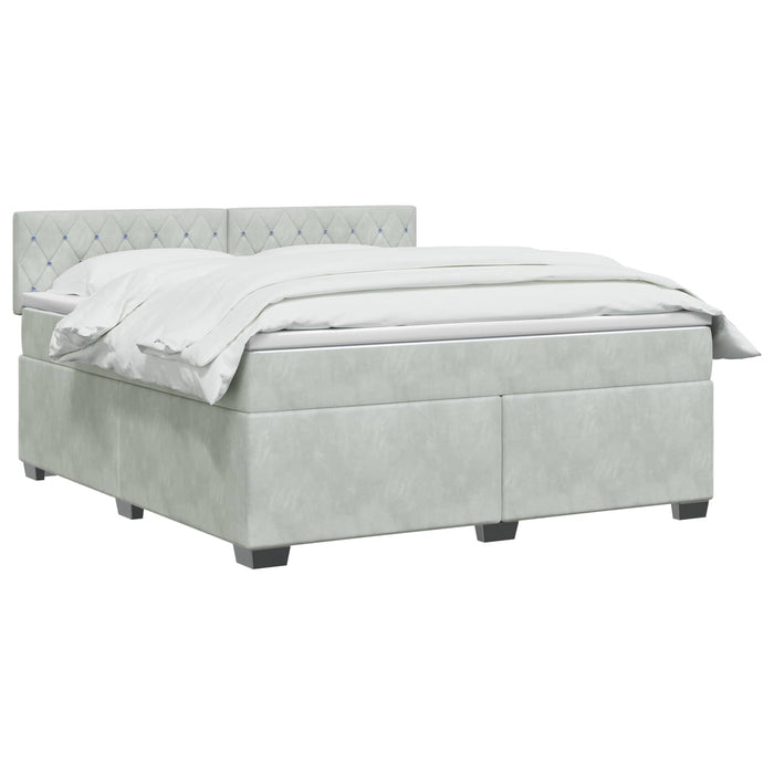 Pat box spring cu saltea și LED Gri deschis 160 x 200 cm - WALTI WALTI