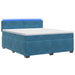 Pat box spring cu saltea și LED albastru 160 x 200 cm Catifea - WALTI WALTI