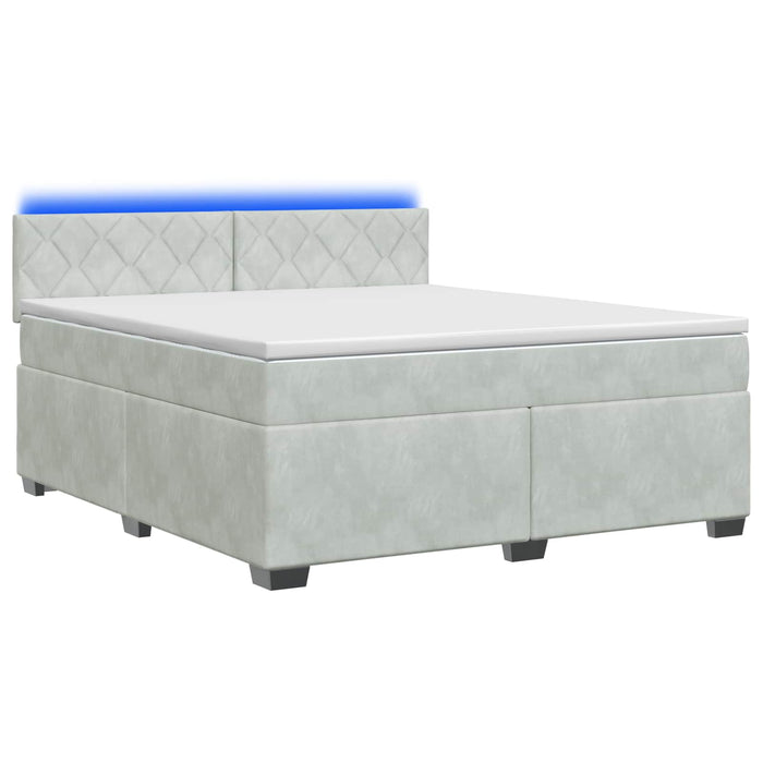 Pat box spring cu saltea și LED Gri deschis 160 x 200 cm - WALTI WALTI