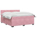 Pat box spring cu saltea și LED Roz 160 x 200 cm Catifea - WALTI WALTI