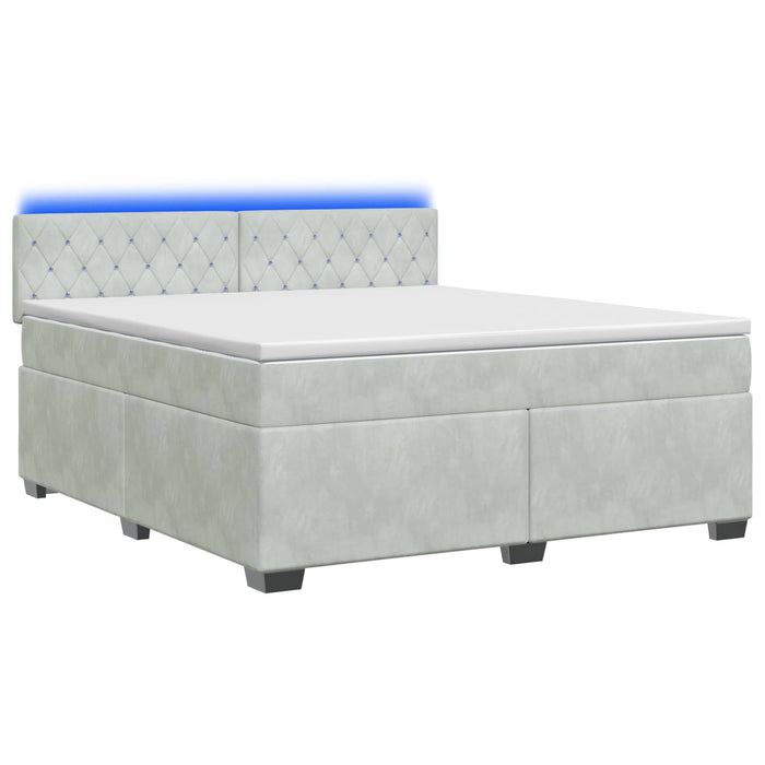 Pat box spring cu saltea și LED Gri deschis 180 x 200 cm - WALTI WALTI