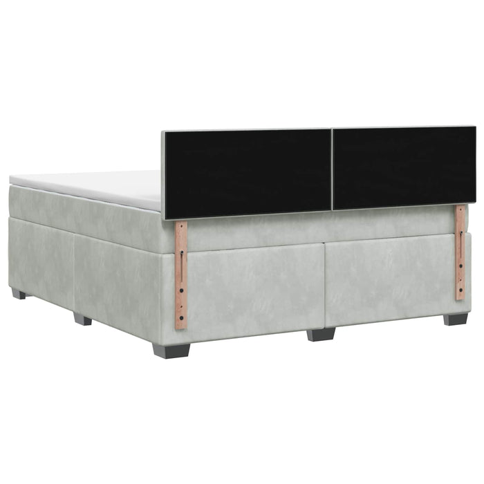 Pat box spring cu saltea și LED Gri deschis 180 x 200 cm - WALTI WALTI