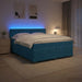 Pat box spring cu saltea și LED albastru 180 x 200 cm Catifea - WALTI WALTI