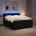Pat box spring cu saltea și LED Negru 160 x 200 cm Catifea - WALTI WALTI