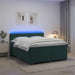 Pat box spring cu saltea și LED Verde închis 160 x 200 cm - WALTI WALTI