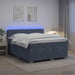Pat box spring cu saltea și LED Gri închis 200 x 200 cm Catifea - WALTI WALTI