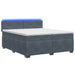 Pat box spring cu saltea și LED Gri închis 200 x 200 cm Catifea - WALTI WALTI
