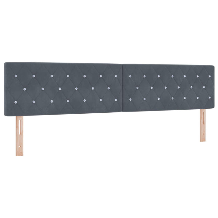 Pat box spring cu saltea și LED Gri închis 200 x 200 cm Catifea - WALTI WALTI