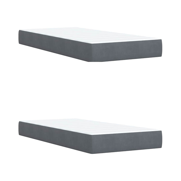 Pat box spring cu saltea și LED Gri închis 200 x 200 cm Catifea - WALTI WALTI
