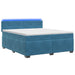 Pat box spring cu saltea și LED albastru 200 x 200 cm Catifea - WALTI WALTI