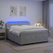Pat box spring cu saltea și LED Gri deschis 200 x 200 cm - WALTI WALTI