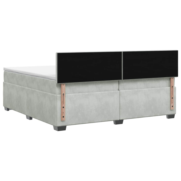 Pat box spring cu saltea și LED Gri deschis 200 x 200 cm - WALTI WALTI