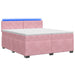 Pat box spring cu saltea și LED Roz 200 x 200 cm Catifea - WALTI WALTI