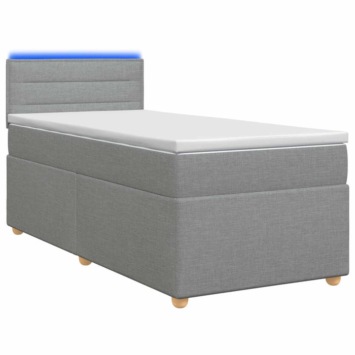 Pat boxspring cu saltea Gri deschis 80 x 200 cm Țesătură WALTI