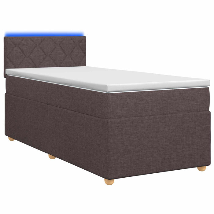 Pat boxspring cu saltea Maro închis 90 x 190 cm Țesătură - WALTI WALTI