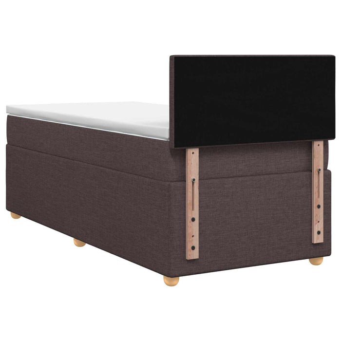 Pat boxspring cu saltea Maro închis 90 x 190 cm Țesătură - WALTI WALTI