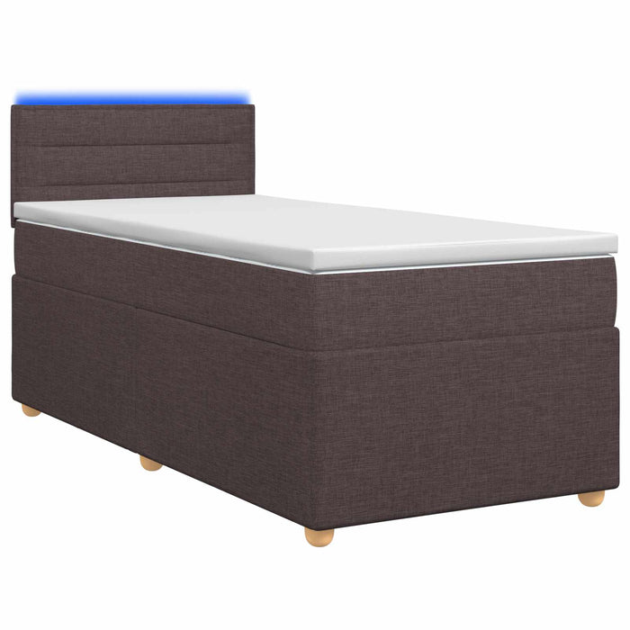 Pat boxspring cu saltea Maro închis 90 x 200 cm Țesătură - WALTI WALTI