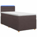 Pat boxspring cu saltea Maro închis 90 x 200 cm Țesătură - WALTI WALTI