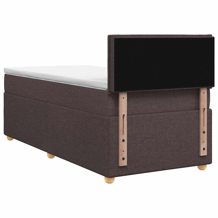Pat boxspring cu saltea Maro închis 90 x 200 cm Țesătură - WALTI WALTI
