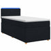 Pat boxspring cu saltea cu benzi LED Negru 90 x 200 cm Țesătură - WALTI WALTI