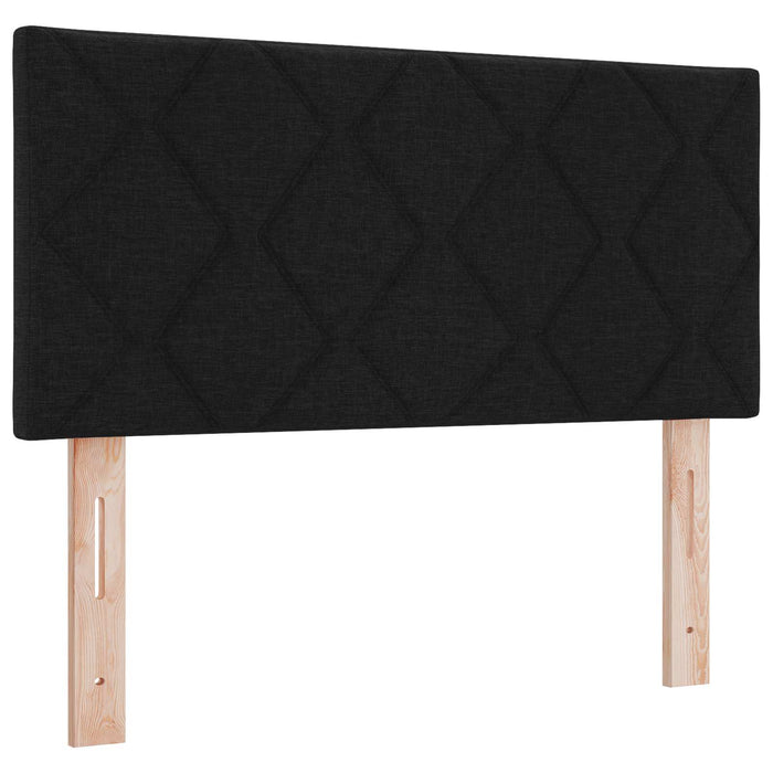 Pat boxspring cu saltea cu benzi LED Negru 90 x 200 cm Țesătură - WALTI WALTI
