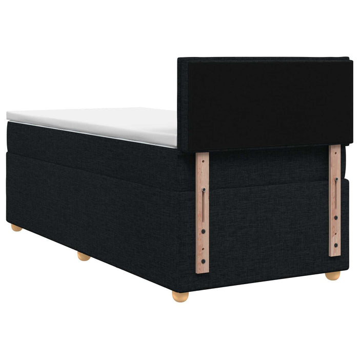 Pat boxspring cu saltea Negru 100 x 200 cm Țesătură - WALTI WALTI