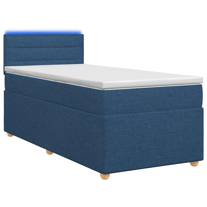 Pat boxspring cu saltea albastru 100 x 200 cm Țesătură WALTI