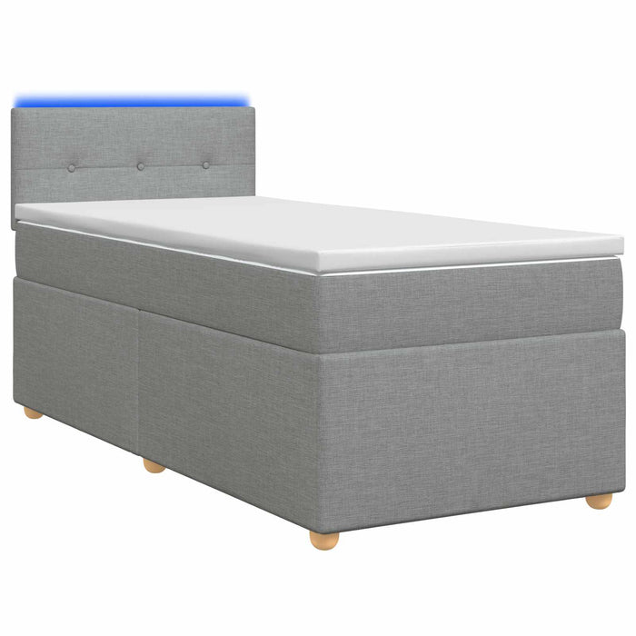 Pat boxspring cu saltea Gri deschis 100 x 200 cm Țesătură WALTI
