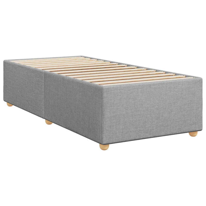 Pat boxspring cu saltea Gri deschis 100 x 200 cm Țesătură WALTI