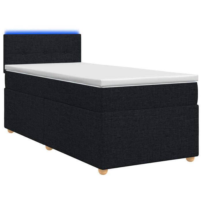 Pat boxspring cu saltea Negru 100 x 200 cm Țesătură - WALTI WALTI