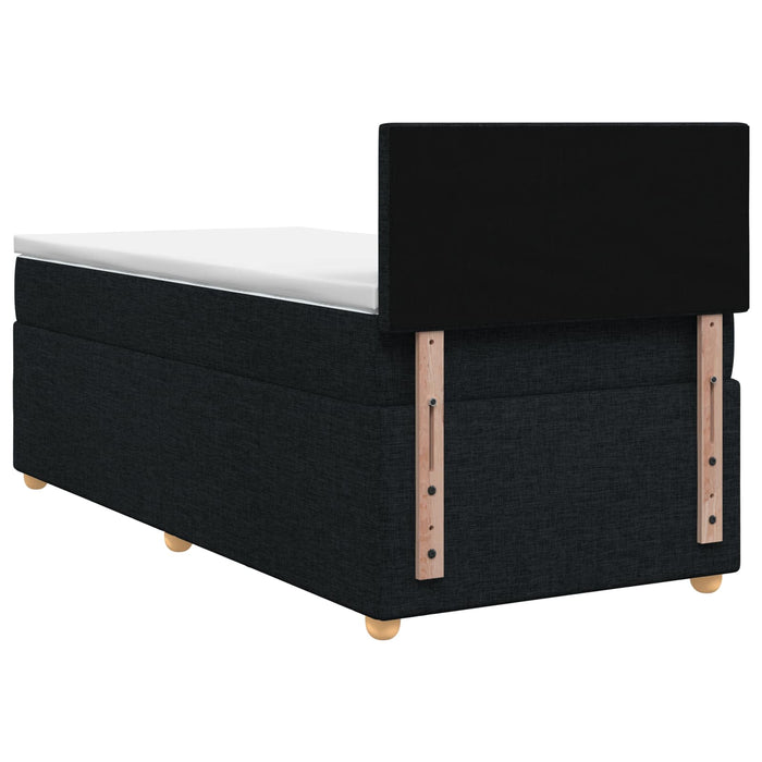 Pat boxspring cu saltea Negru 100 x 200 cm Țesătură - WALTI WALTI