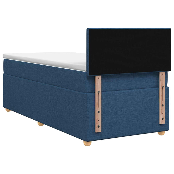 Pat boxspring cu saltea albastru 100 x 200 cm Țesătură WALTI