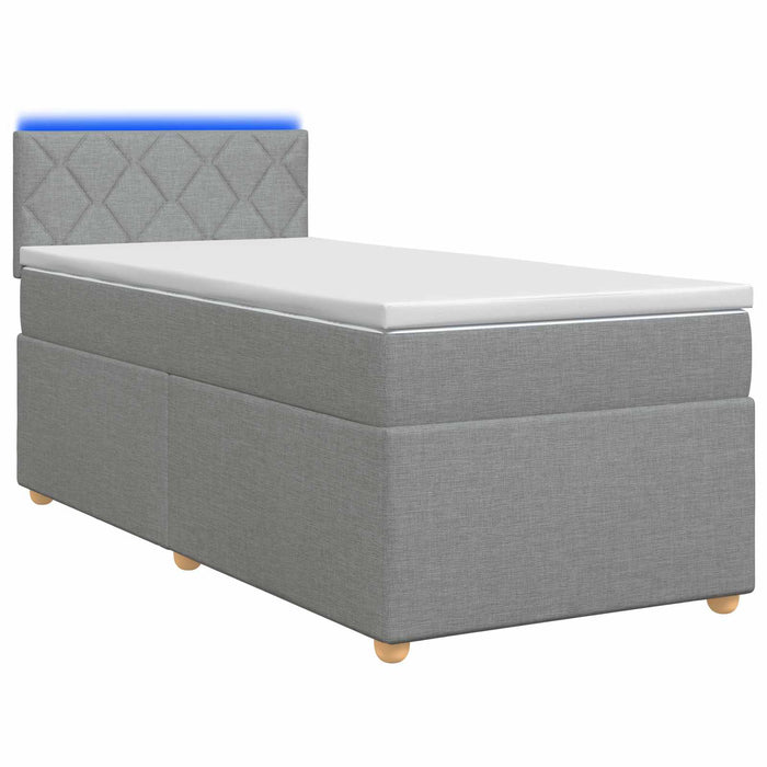 Pat boxspring cu saltea Gri deschis 100 x 200 cm Țesătură WALTI