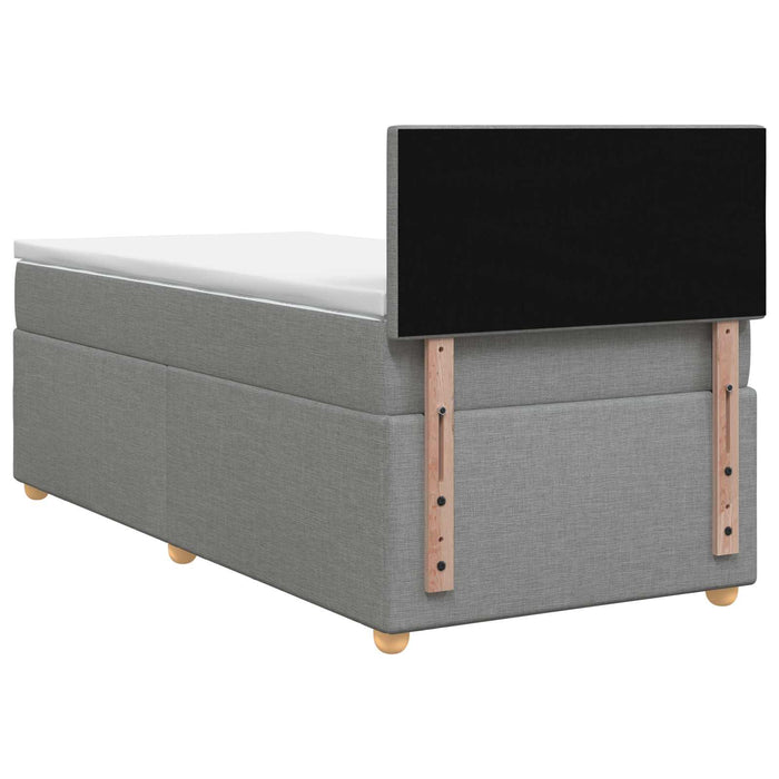 Pat boxspring cu saltea Gri deschis 100 x 200 cm Țesătură WALTI