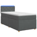 Pat boxspring cu saltea Gri închis 100 x 200 cm Țesătură - WALTI WALTI