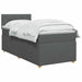 Pat boxspring cu saltea Gri închis 100 x 200 cm Țesătură - WALTI WALTI