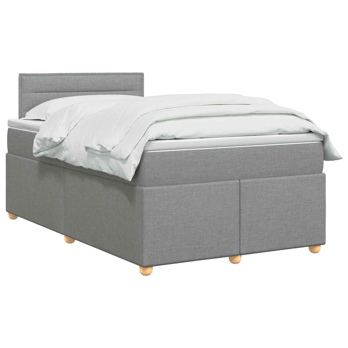 Pat boxspring cu saltea Gri deschis 120 x 190 cm Țesătură WALTI