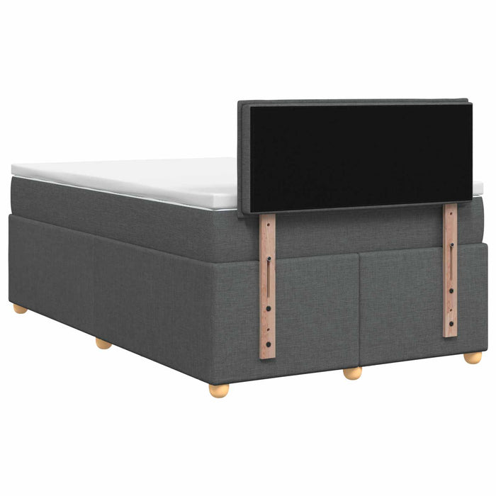 Pat boxspring cu saltea Gri închis 120 x 190 cm Țesătură - WALTI WALTI