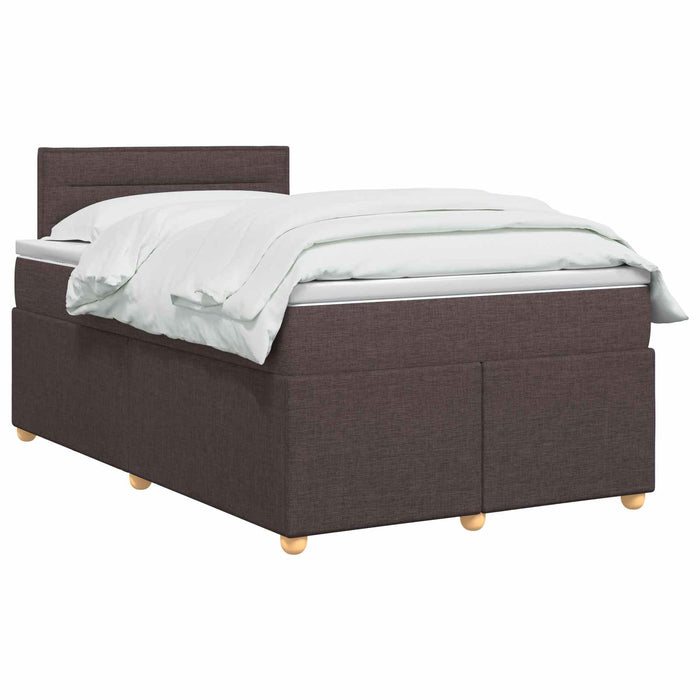 Pat boxspring cu saltea Maro închis 120 x 190 cm Țesătură WALTI