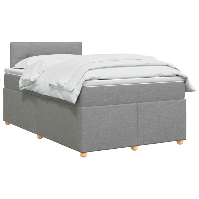 Pat boxspring cu saltea Gri deschis 120 x 190 cm Țesătură WALTI
