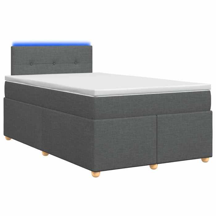 Pat boxspring cu saltea Gri închis 120 x 190 cm Țesătură WALTI