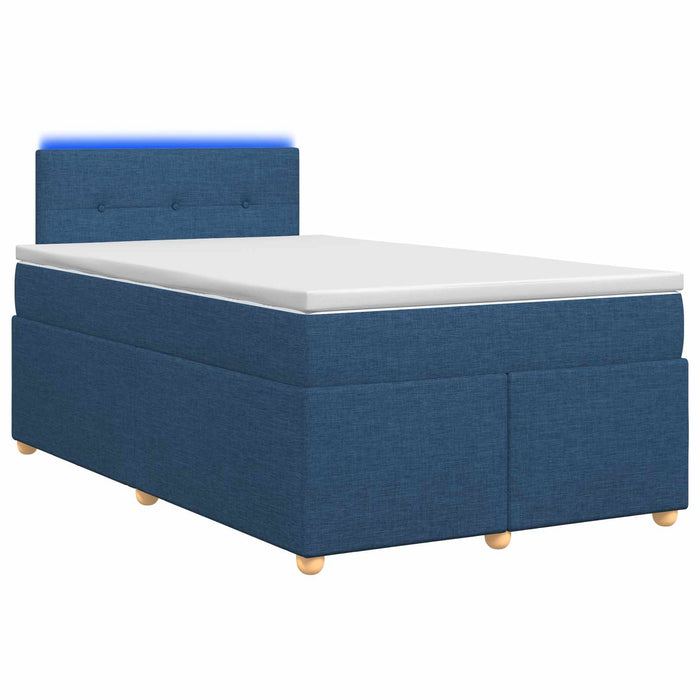 Pat boxspring cu saltea albastru 120 x 190 cm Țesătură WALTI