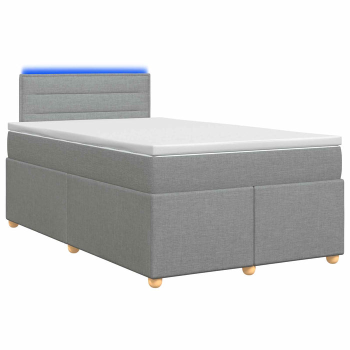 Pat boxspring cu saltea Gri deschis 120 x 200 cm Țesătură WALTI