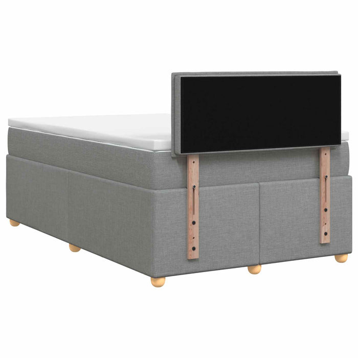 Pat boxspring cu saltea Gri deschis 120 x 200 cm Țesătură WALTI