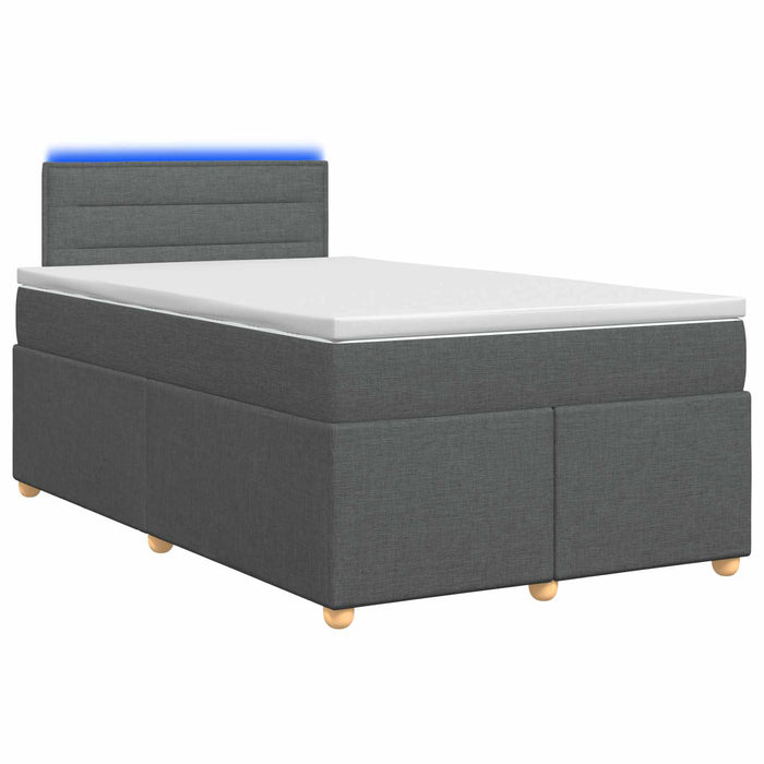 Pat boxspring cu saltea Gri închis 120 x 200 cm Țesătură WALTI