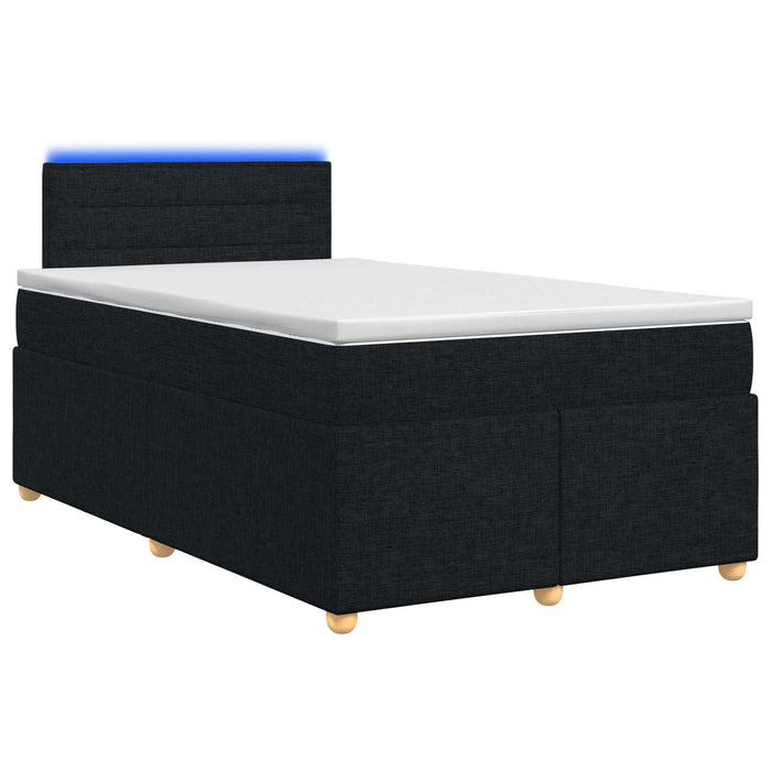 Pat boxspring cu saltea Negru 120 x 200 cm Țesătură - WALTI WALTI