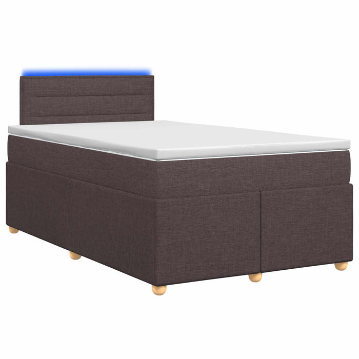 Pat boxspring cu saltea Maro închis 120 x 200 cm Țesătură WALTI